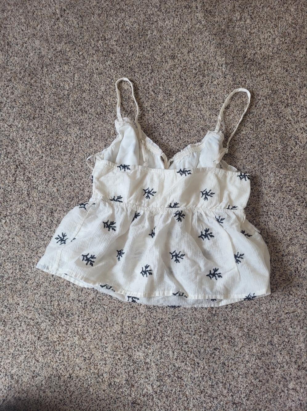 Kirious Los Angeles Womens Sheer Embroidered Tie-Front Cami Tank Top - White S - Picture 4 of 5